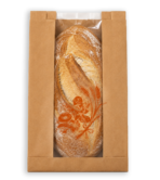 Bäckerfalzbeutel Braun, mit Sichtfenster, 26+8x38cm, 1000 Stück / Karton – Bild 2