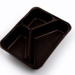 Siegelschale PP-Tray 3-geteilt schwarz 228x178x45mm 500 / Karton