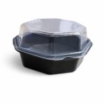 Octaview 16x16x8cm Schwarz 580ml mit Deckel 405 / Karton