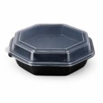 Octaview 230X230mm Schwarz 1000ml mit Deckel 190 / Karton