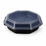 Octaview 230X230X80mm Schwarz 1300ml mit Deckel 180 / Karton