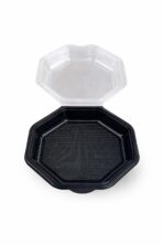 Octaview Box 19X19x6cm Schwarz 640ml mit Deckel 270 / Karton – Bild 2