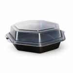 Octaview Box 19X19x6cm Schwarz 640ml mit Deckel 270 / Karton