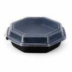 Octaview 190X190mm Schwarz 850ml mit Deckel 270 / Karton