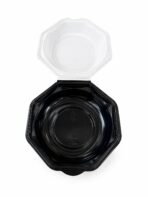 Octaview Box 19x19x7cm 640ml schwarz mit anhängendem Deckel 290 / Karton – Bild 2