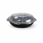 Octaview Box 19x19x7cm 640ml schwarz mit anhängendem Deckel 290 / Karton