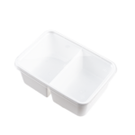 Bol micro-ondes 750 ml 2 compartiments blanc avec couvercle (P.P.) 500 / carton