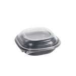 Boîte Octaview 16x16x8 cm noire 580 ml avec couvercle 405 / carton