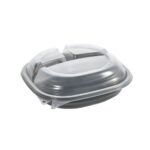 Boîte Octaview 230x230 mm noire 1000 ml avec couvercle 190 / carton