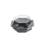Octaview Box Grau 16X16x8cm Schwarz 540ml mit Deckel 420 / Karton