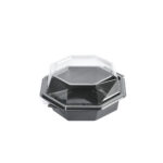 Octaview Box Grau 16X16x8cm Schwarz 540ml mit Deckel 420 / Karton