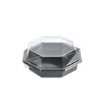 Boîte Octaview 19x19x7 cm 640 ml noire avec couvercle attaché 290 / carton