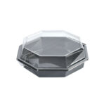 Octawiew Box 1292ml, Grau, 23x23x8cm, mit Deckel Klar 180 / Karton