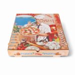 Pizza-Karton 33x33x4cm Modell Francia farbig 100 / Karton