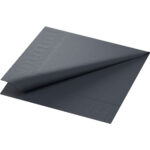 Servietten 40x40cm 3-lagig 1/4 Falz Schwarz