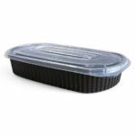 Mani M 8000 PP ungeteilt schwarz 850ml mit Deckel 400 / Karton