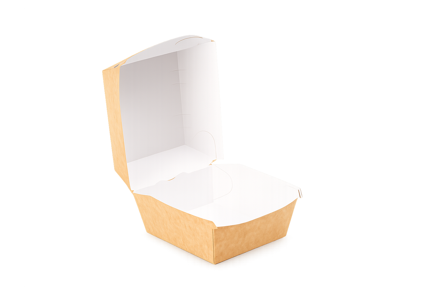 1673M Hamburger Box Medium / Hoch aus Kraft Karton Go Green 400 / Karton – Bild 1