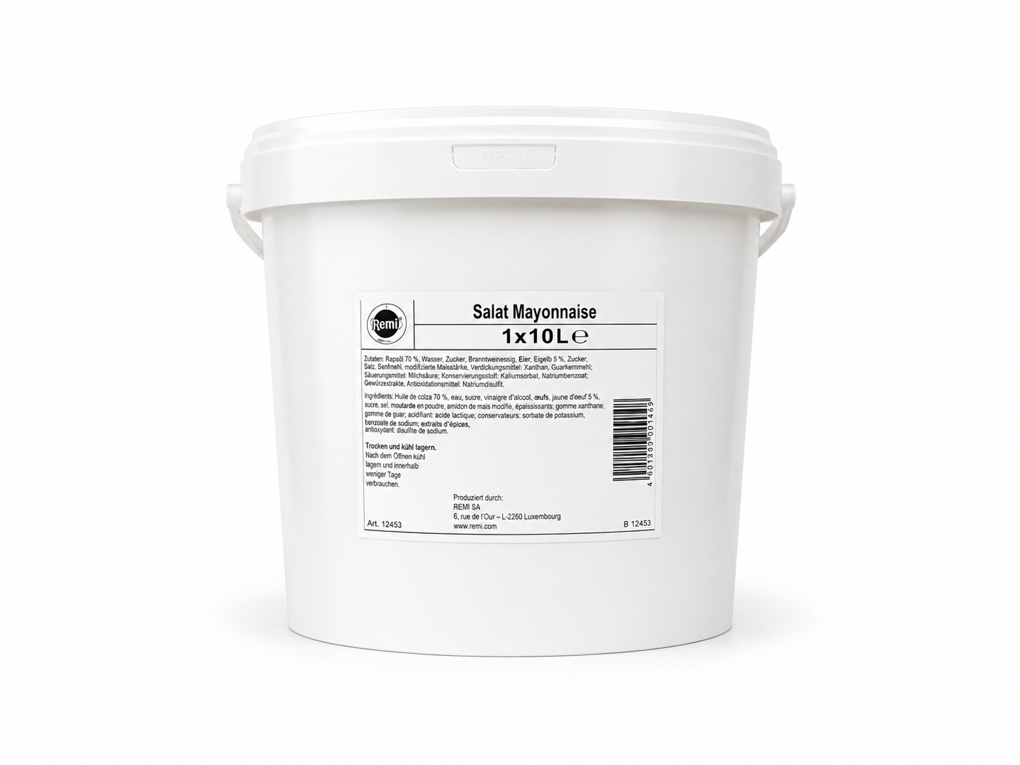 E8633 Remia Mayonnaise weisser Eimer, weisser Deckel 50 % Saladmayonnaise 10 KG / Eimer – Bild 1