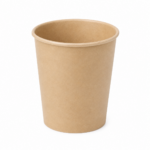 BIO Suppenbecher aus Kraftpapier 16oz 470ml 98x75x99 mit Deckel aus Kraftpapier 98mm 500 / Karton