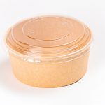 Bio Salat Schale mit. PET Deckel 950 ml TIEF Nachhaltig, Biologisch Abbaubar 300/Karton