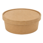 Bol à salade kraft  avec couvercle Kraft 1050 ml large, durable, biodégradable 300 / carton