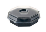OCTAVIEW Dressingglas 1250ml Schwarz mit Deckel Klar 160 / Karton