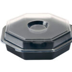 OCTAVIEW Dressingglas 1250ml Schwarz mit Deckel Klar 160 / Karton