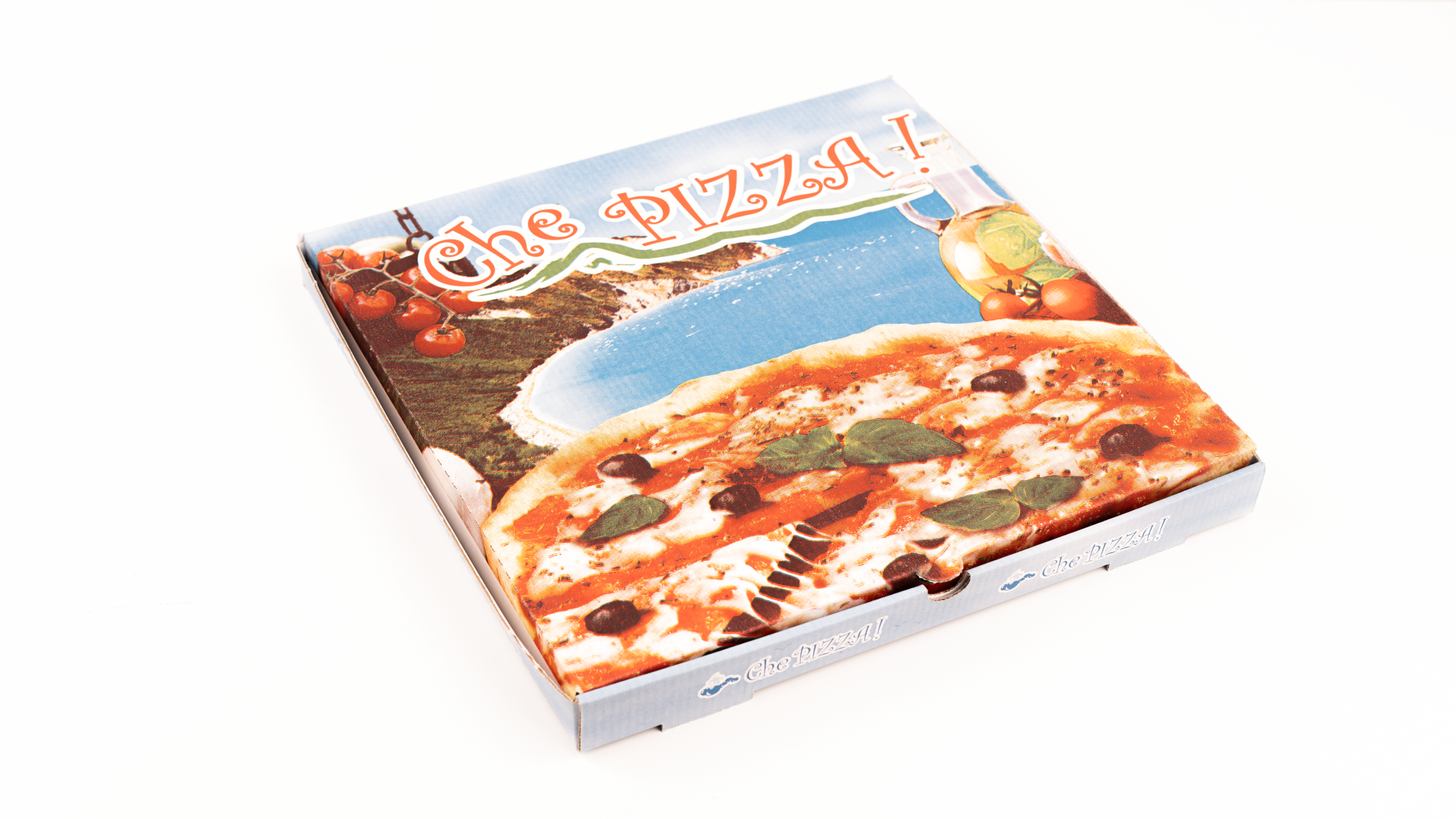 Pizza-Karton Model BLAU 32x32x3cm Doppelkraft 100 / Karton