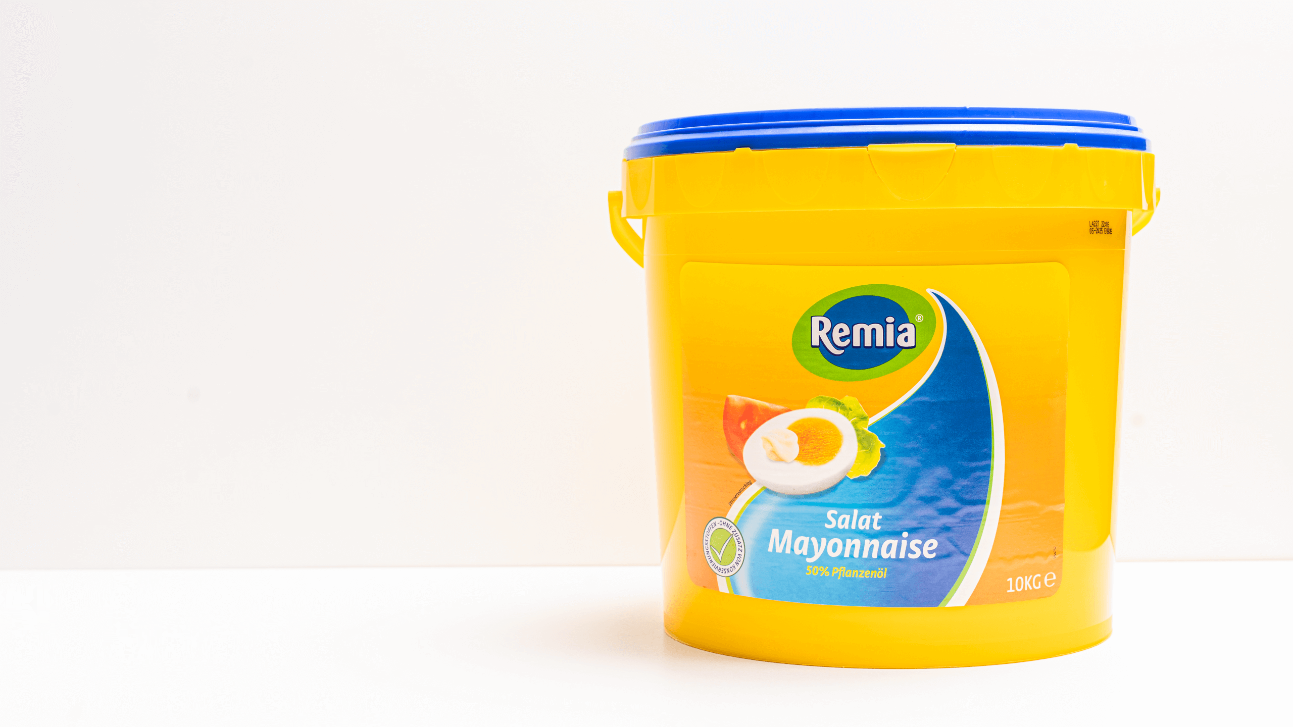 Remia Mayonnaise gelber Eimer, blauer Deckel 50 % Saladmayonnaise 10 KG / Eimer