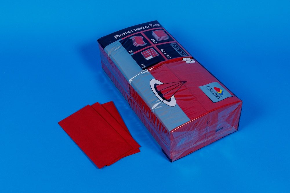 Servietten 40x40cm 3 Lagig 1/8 Falz bordeaux