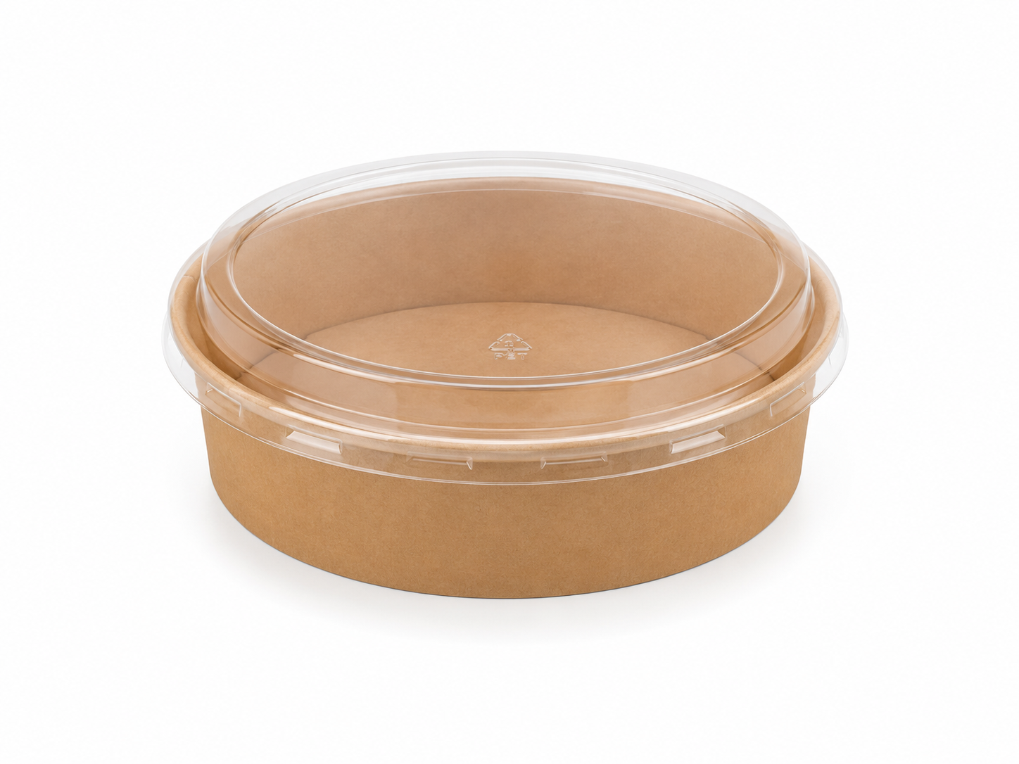 b-1050 Bol à salade kraft avec couvercle Kraft 850 ml large, durable, biodégradable 300 / carton – Image 1